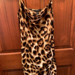 Cheetah cowl neck dress